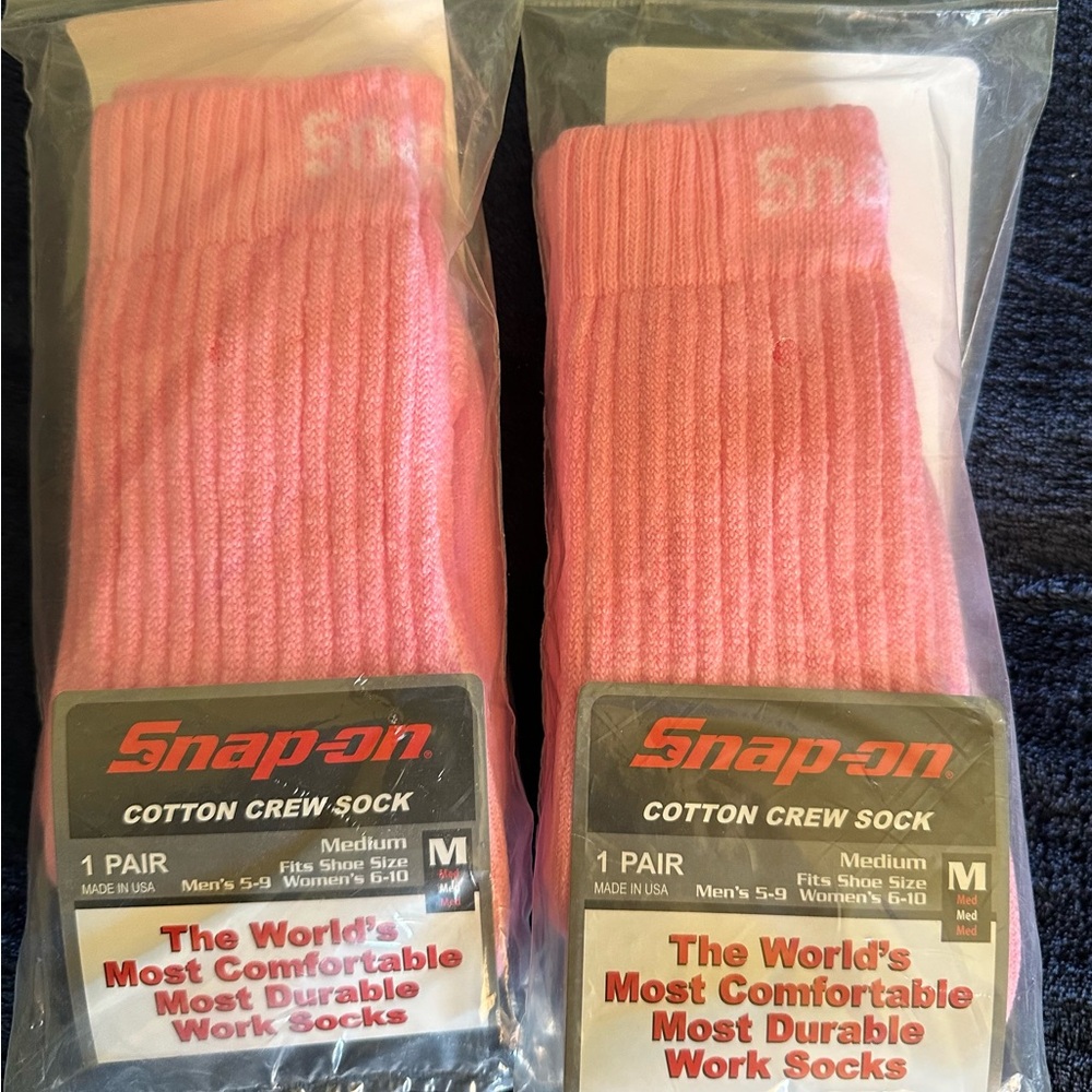 Snap-on Pink Cotton Crew Socks - Ultimate Comfort